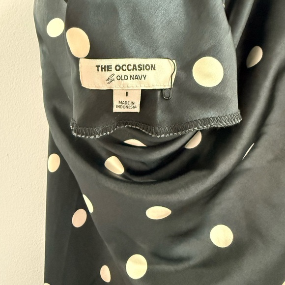 NWOT Navy Blue and White Polka Dot Slip Dress - Picture 5 of 6